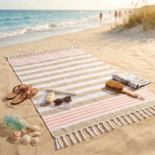 Striped Cotton Beach Mat