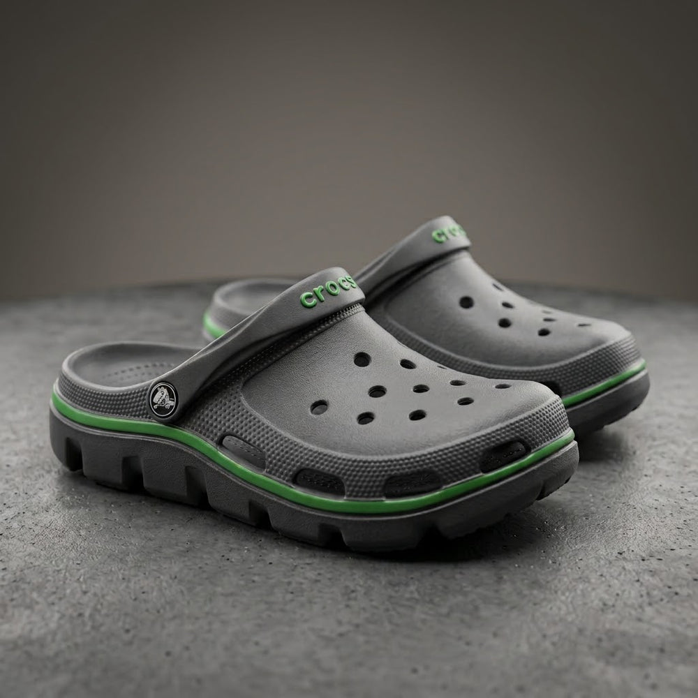 Crocband Grey/Green Clogs