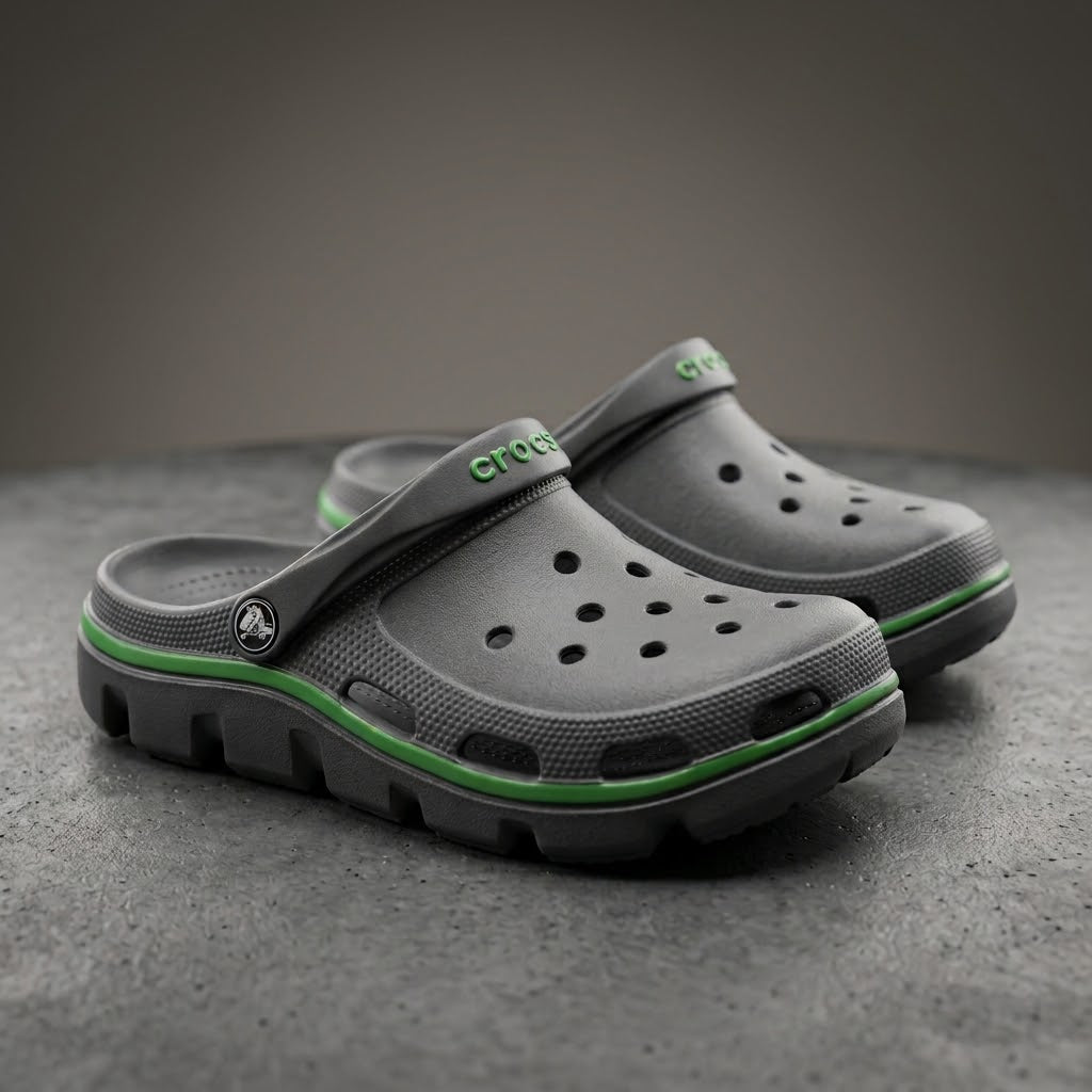 Crocband Grey/Green Clogs