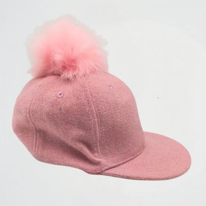 Pom-Pom Pink Fleece Ice Cap