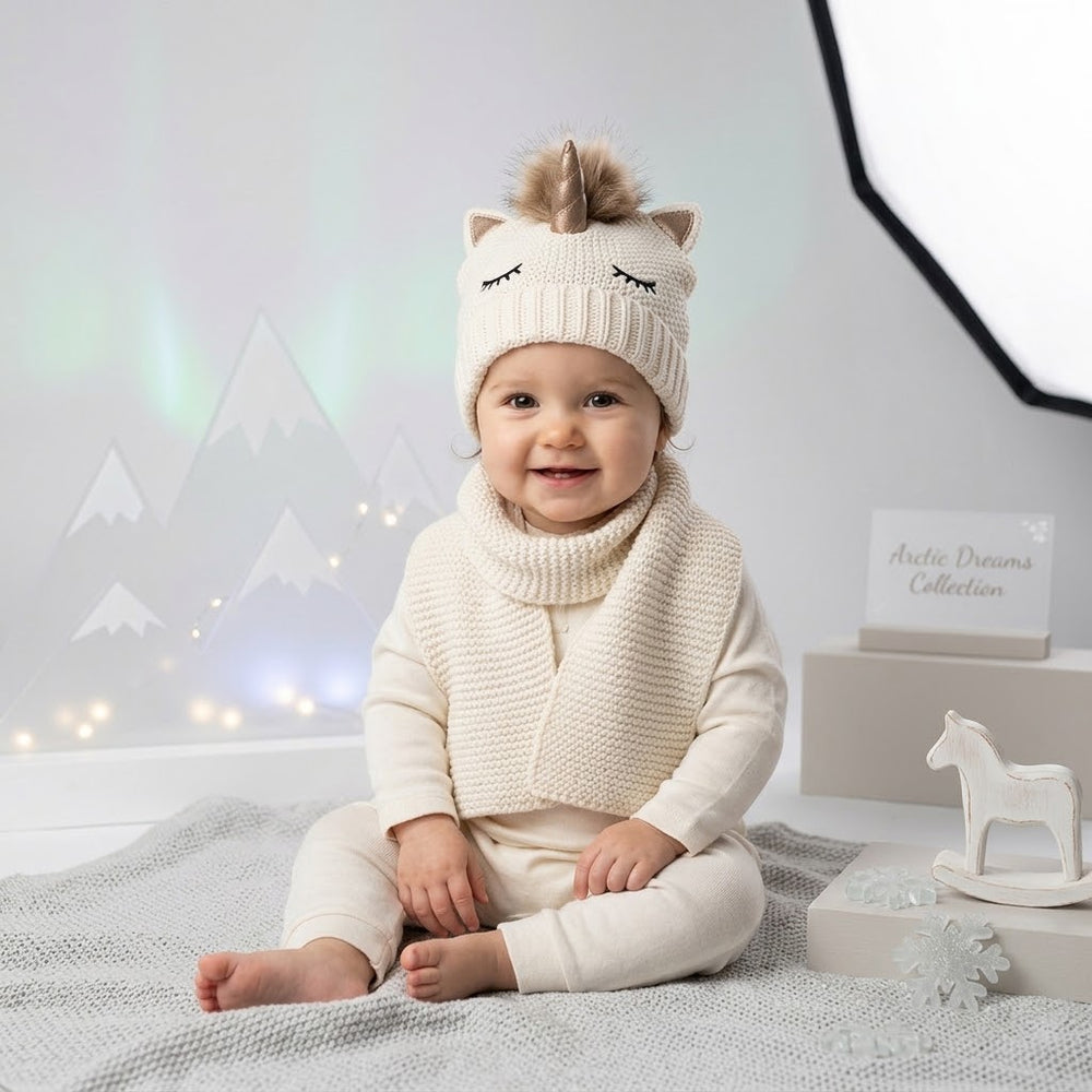 Unicorn White Wool Ice Cap Set