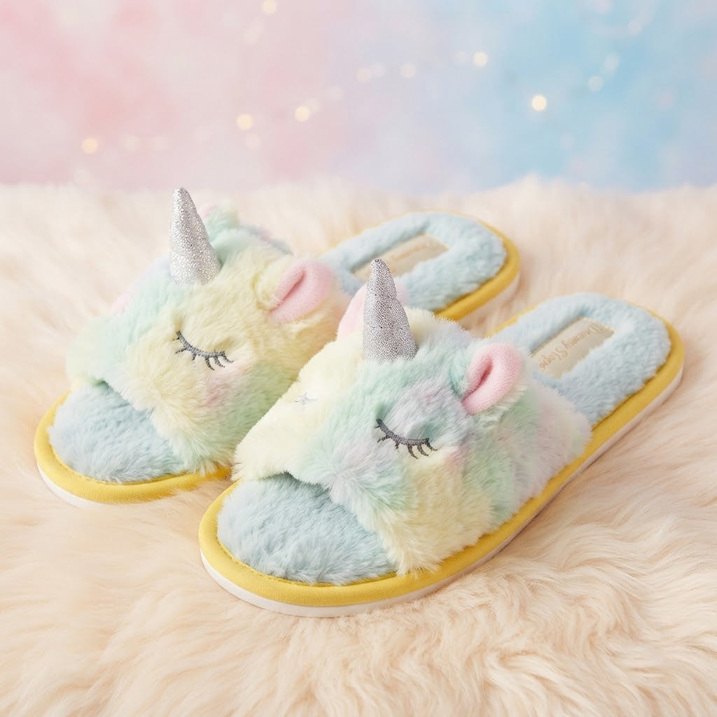 Unicorn Plush Slippers
