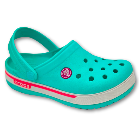 Crocs CrocBand Clogs (Turquoise/Fuchsia)