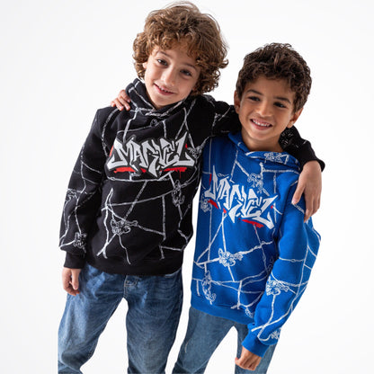 Spiderman Blue Cotton Hoodie