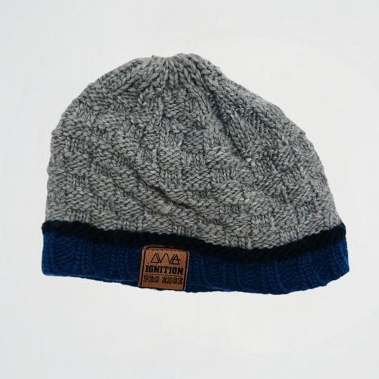 Striped Grey Wool Ice Cap