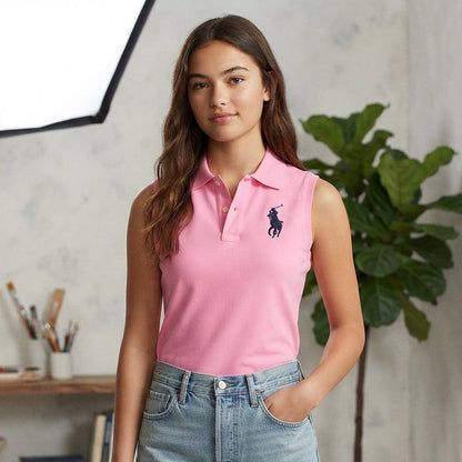 Basic Cotton Tank Top Polo Shirt