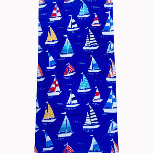 Sailboat Pattern Beach Towel