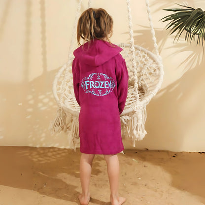 Frozen Purple Cotton Swim Robe