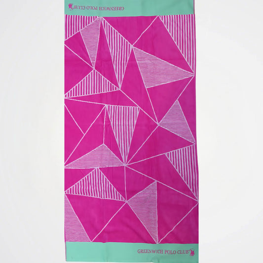 Greenwich Polo Club Fuchsia Triangles Cotton Beach Towel