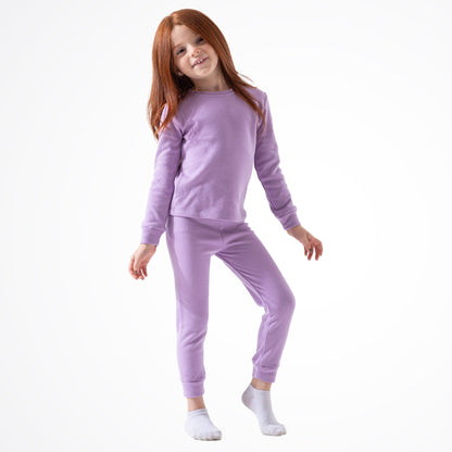 Basic Purple Cotton Thermal Pyjama Set