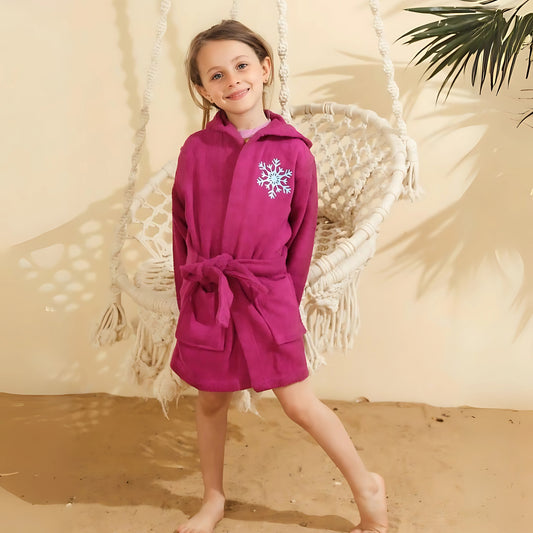 Frozen Purple Cotton Swim Robe