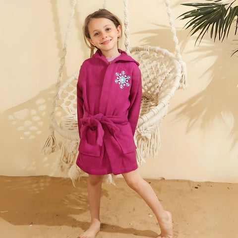 Frozen Purple Cotton Swim Robe