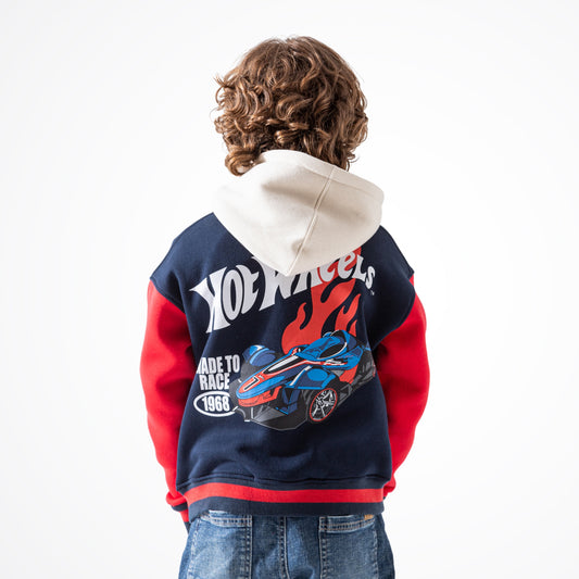 Hot Wheels Navy Cotton Baseball Jacket