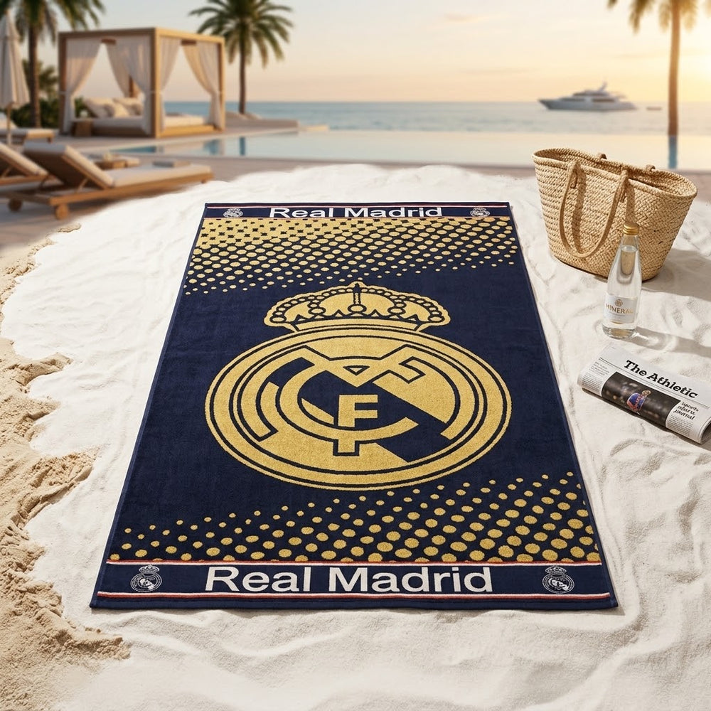 Real Madrid Navy Cotton Beach Towel