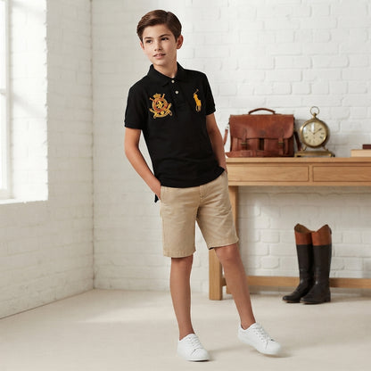 Basic Cotton Short-Sleeved Polo Shirt