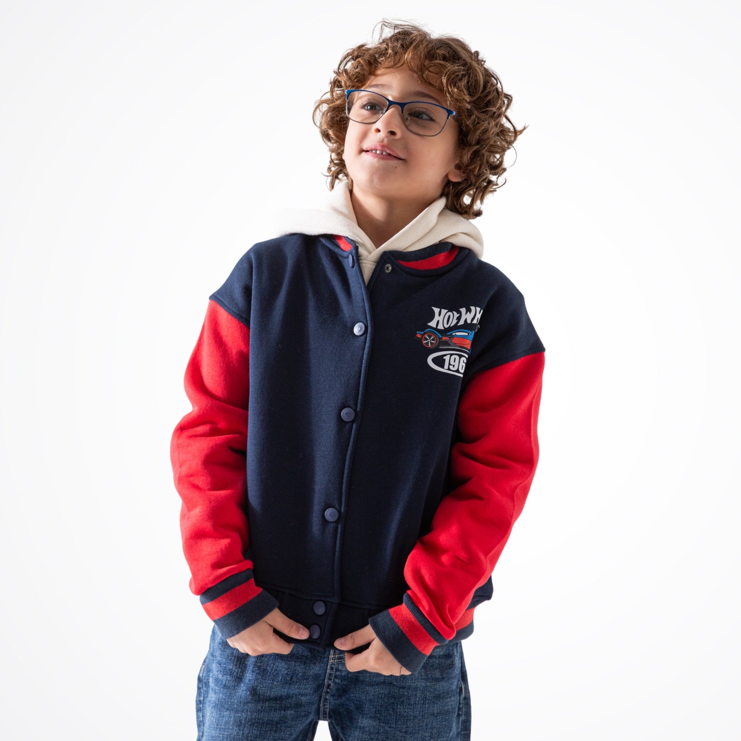 Hot Wheels Navy Cotton Baseball Jacket