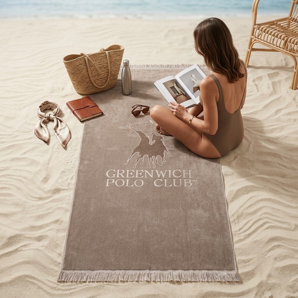 Greenwich Polo Club Brown Cotton Beach Mat