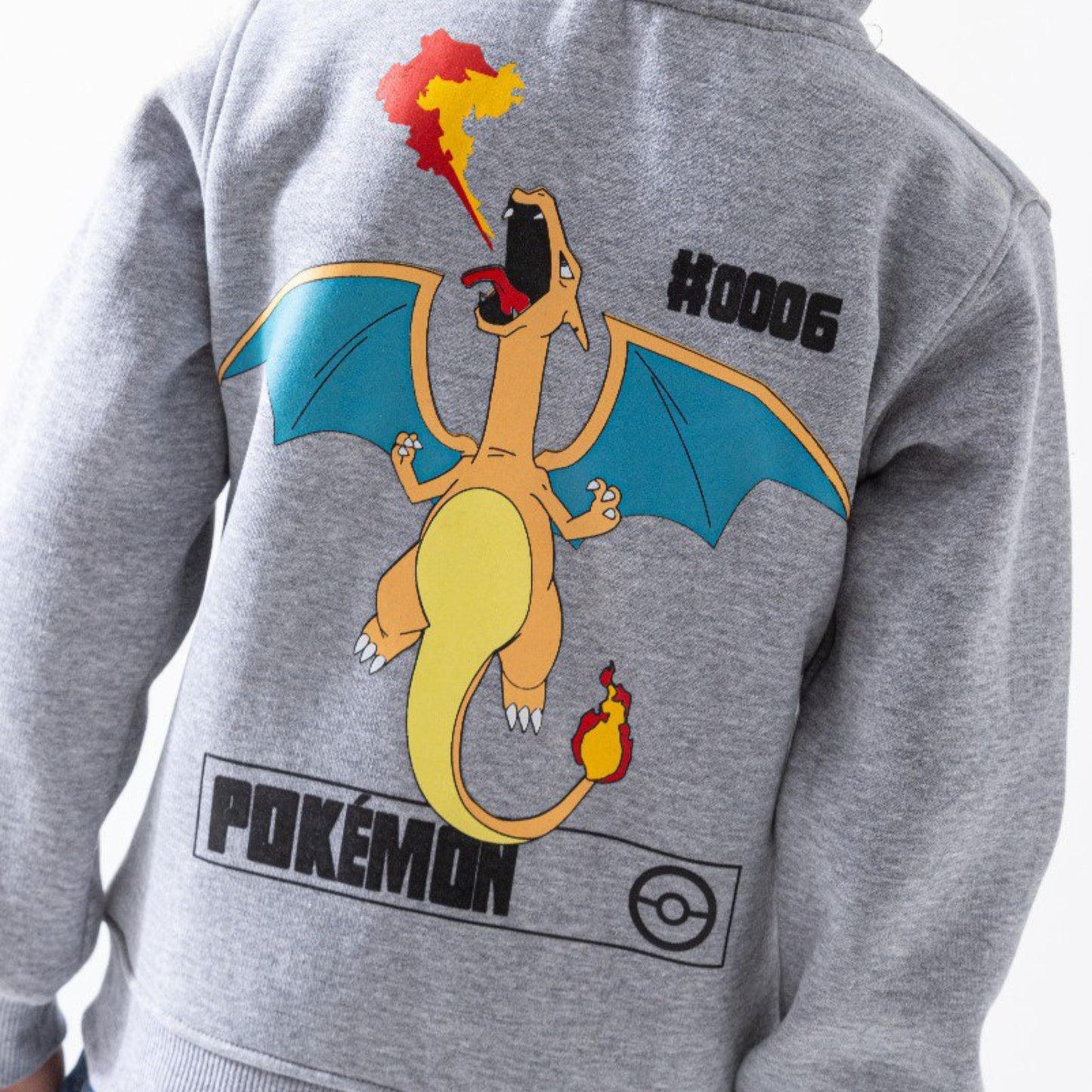 Pokemon Charizard Grey Cotton Hoodie