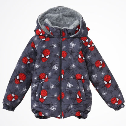 Spiderman Grey Lined Puffer Jacket