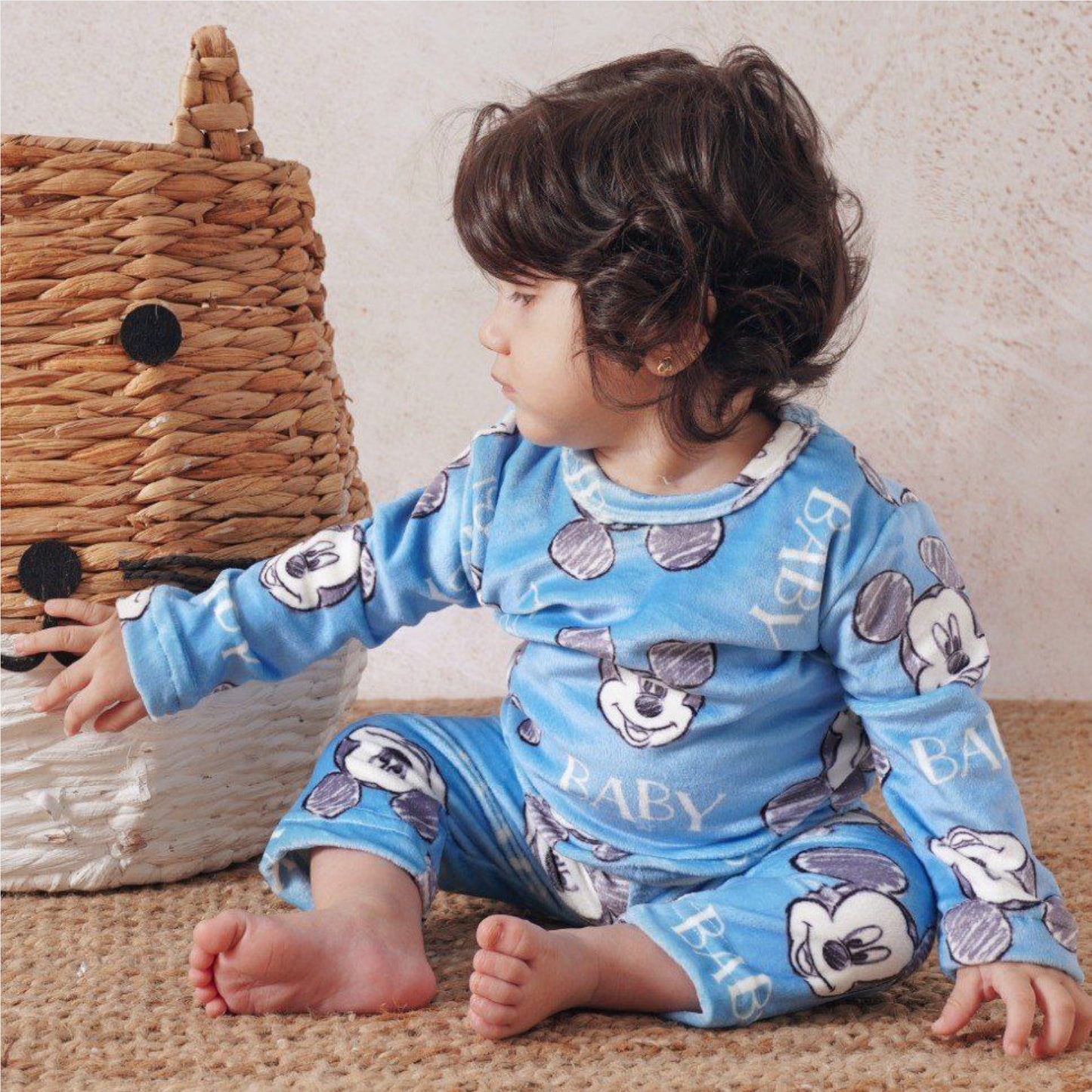 Mickey Mouse Blue Fleece Pyjama Set