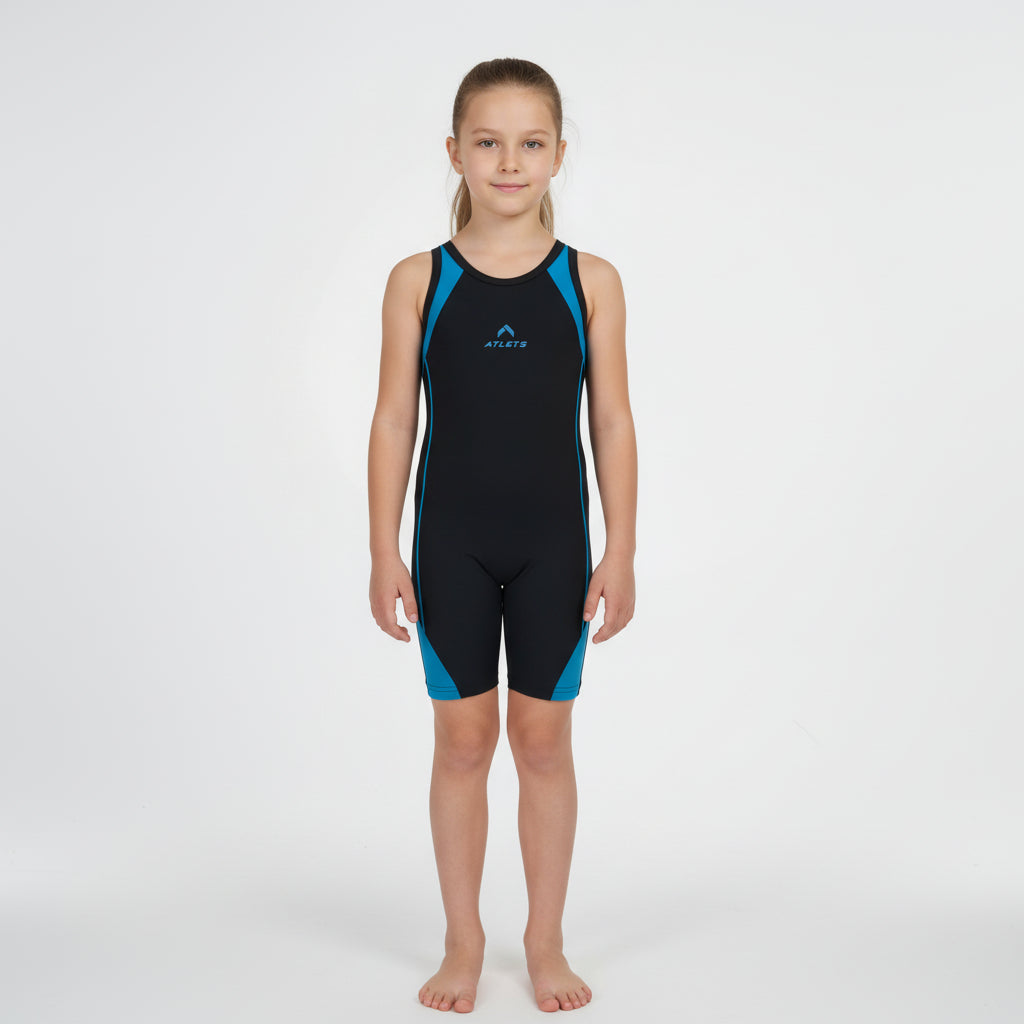 ATLETS Black/Blue Training Shorty Swimsuit