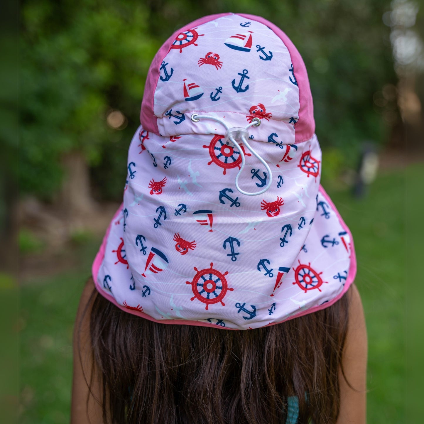 Boat Anchors Pattern Pink Waterproof Cap