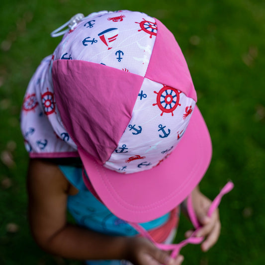 Boat Anchors Pattern Pink Waterproof Cap