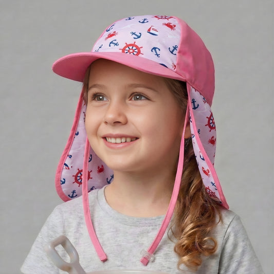 Boat Anchors Pattern Pink Waterproof Cap