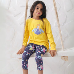 Fairy Yellow Cotton Bermuda Pyjama Set