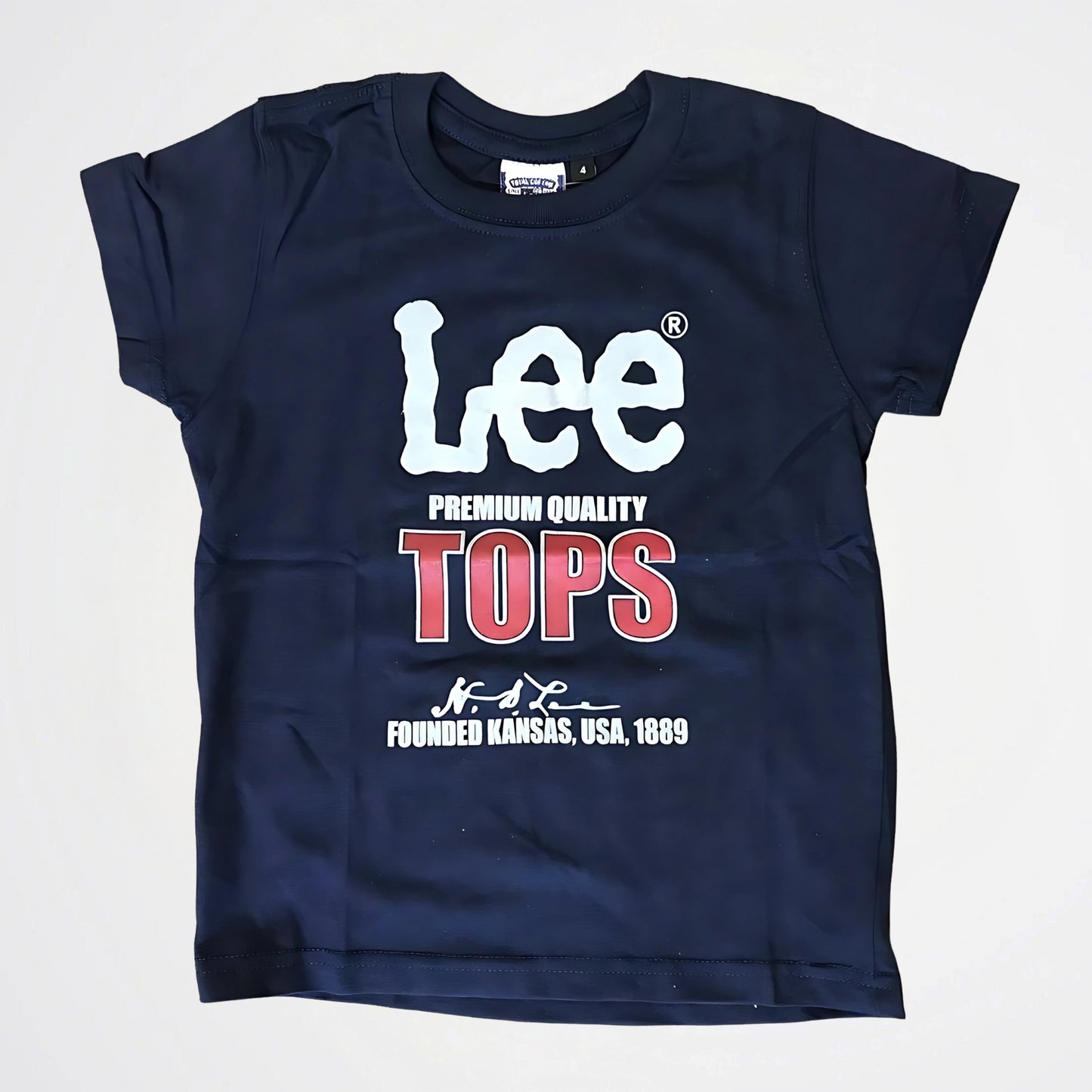 Printed Light Navy Cotton T-Shirt