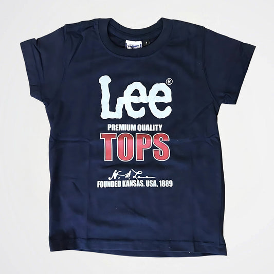 Printed Light Navy Cotton T-Shirt