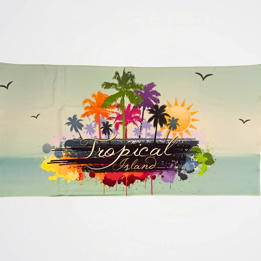 Tropical Island Microfiber Beach Towel