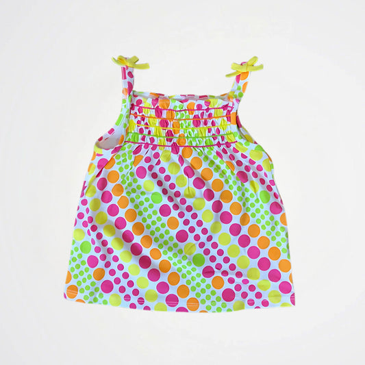 Dots Colorful Yellow Cotton Blouse