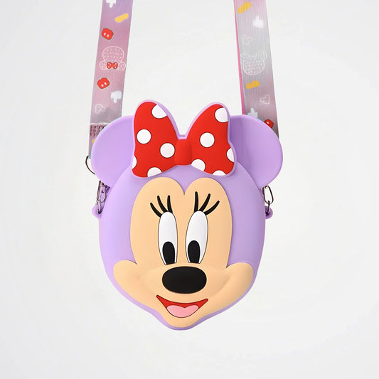 Minnie Mouse Face Purple Crossbody Bag