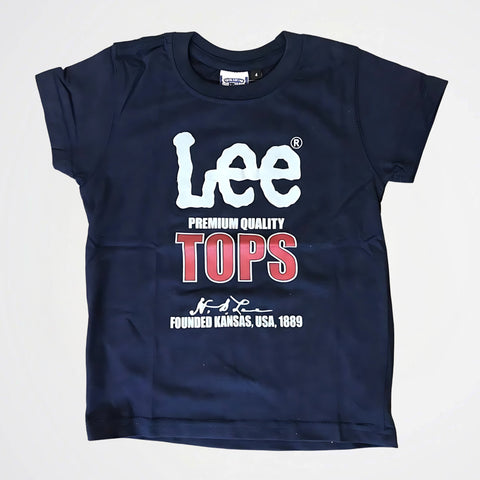 Printed Light Navy Cotton T-Shirt