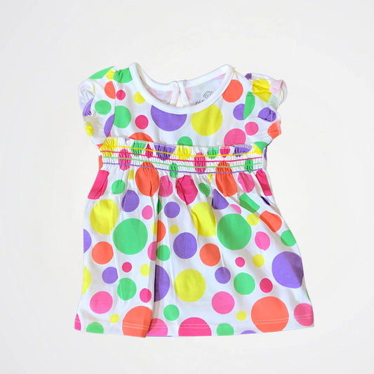 Dots Colorful White Cotton Blouse
