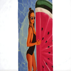 Watermelon Float Microfiber Beach Towel