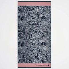 Greenwich Polo Club Navy Leaves Cotton Beach Towel