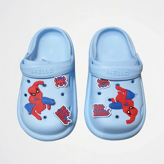 Spiderman Light Blue Clogs