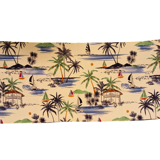 Palms And Boats Microfiber Beach Towel