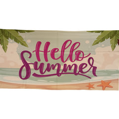Hello Summer Purple Microfiber Beach Towel