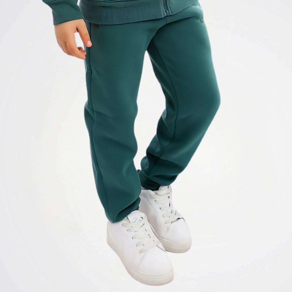 Basic Rich Green Cotton Sweat Pants