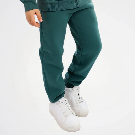 Basic Rich Green Cotton Sweat Pants