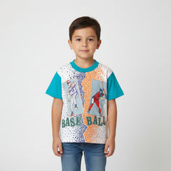 Baseball Blue Cotton T-Shirt