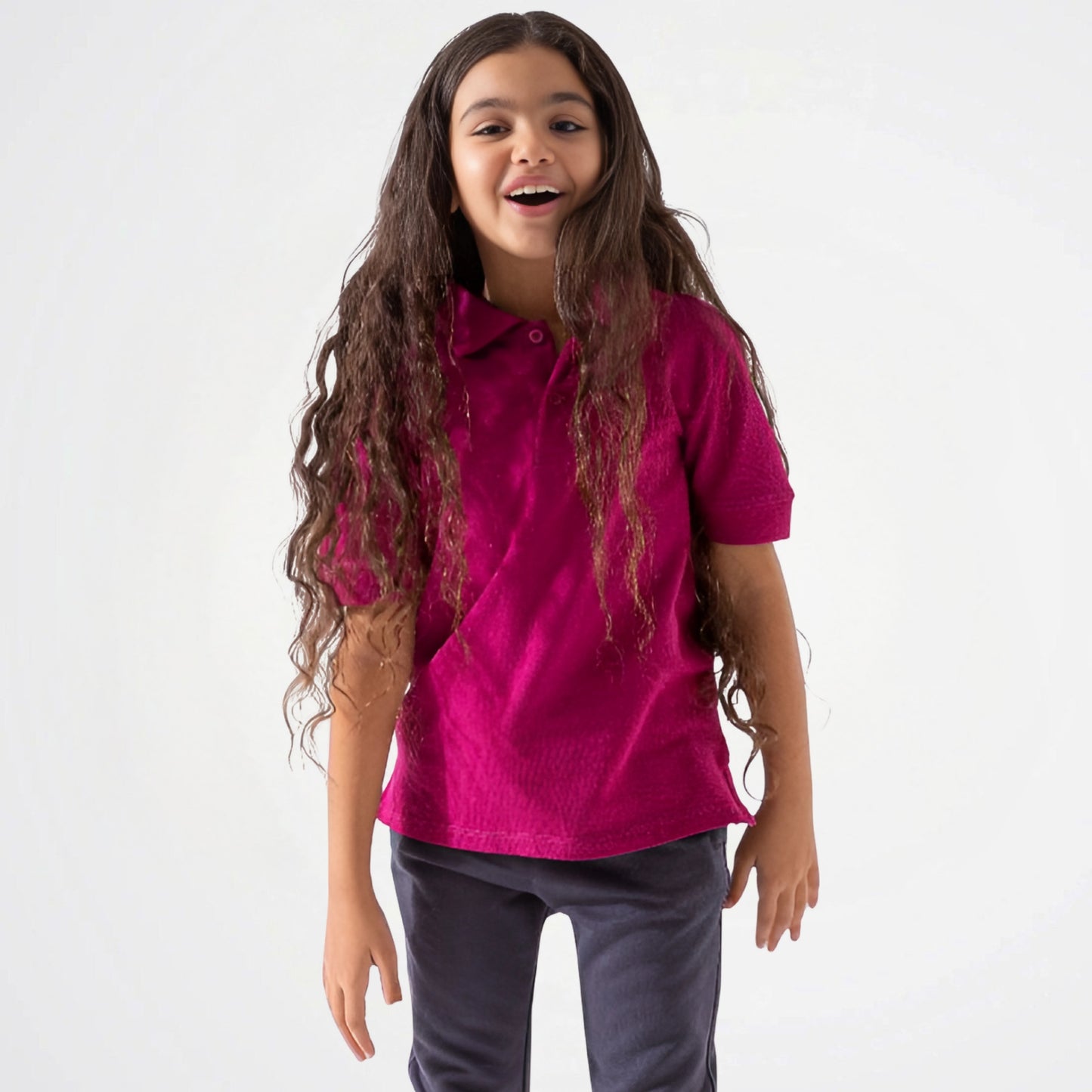 Basic Purple Cotton Short-Sleeved Polo Shirt