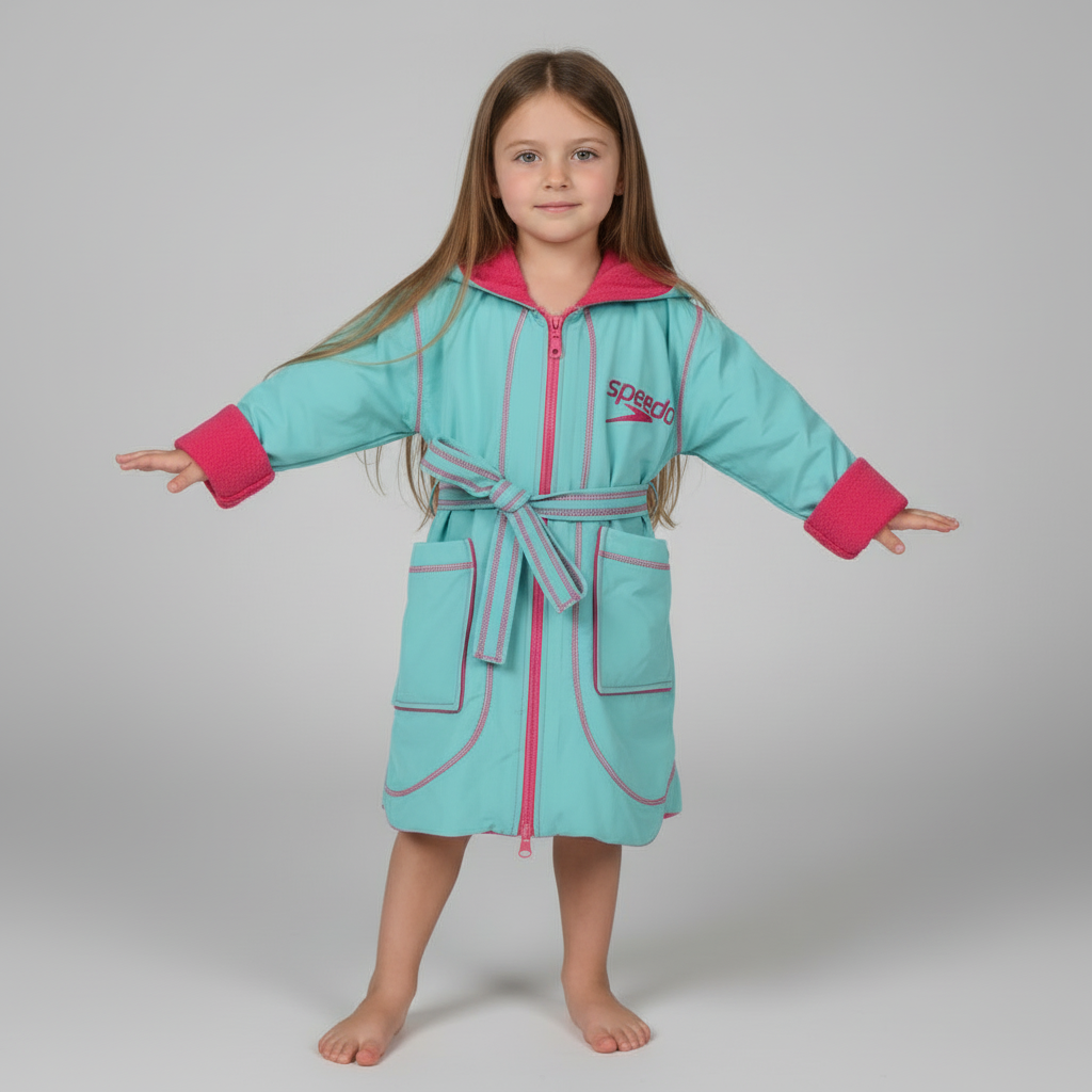 Basic Turquoise & Fuchsia Waterproof Swim Robe