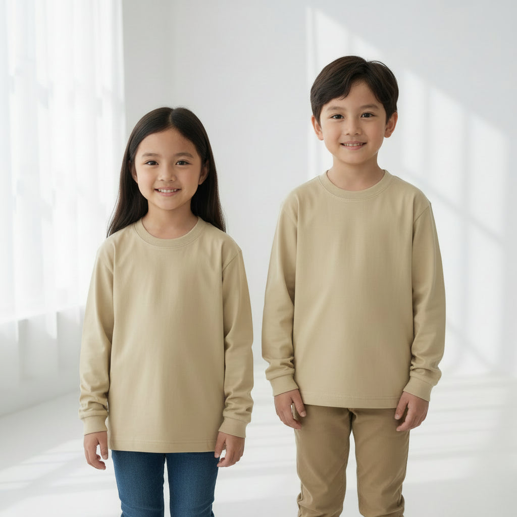 Basic Beige Cotton T-Shirt (Model 02)