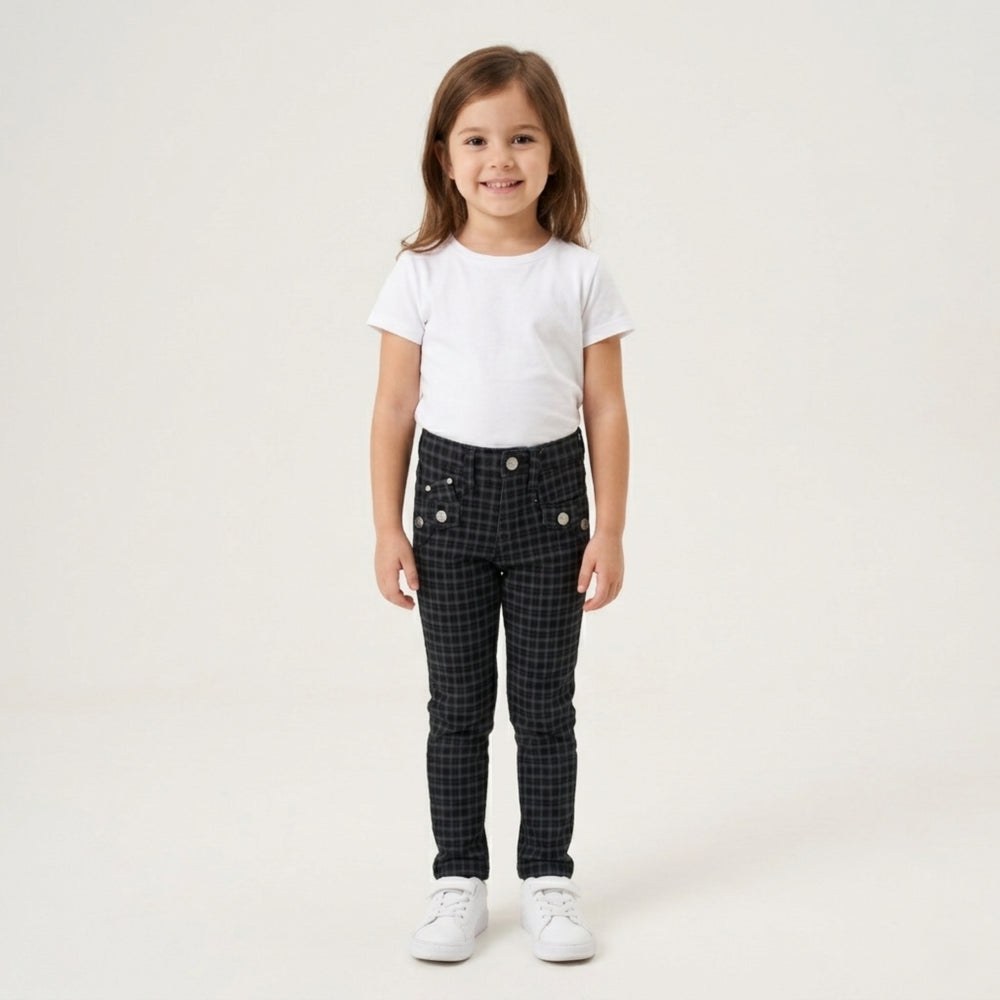Basic Caro Navy Denim Pants
