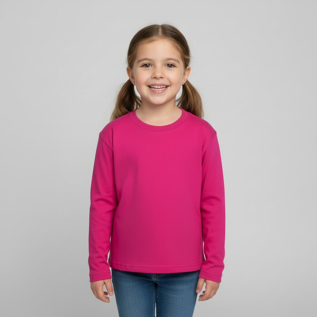 Basic Fuchsia Cotton T-Shirt