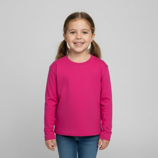 Basic Fuchsia Cotton T-Shirt